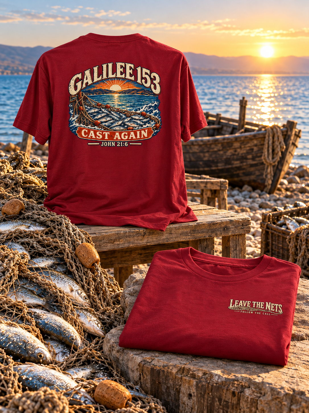 Cast Again Christian T-Shirt | John 21:6